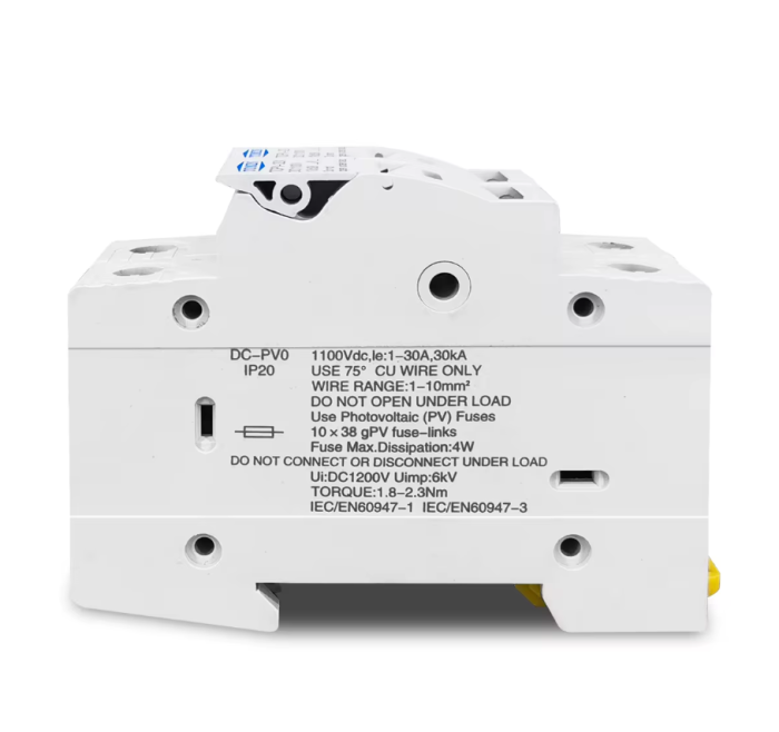 2P Parallel DC Fuse Holder High Voltage Solar PV 1100V TOMZN TOPV-30 32A